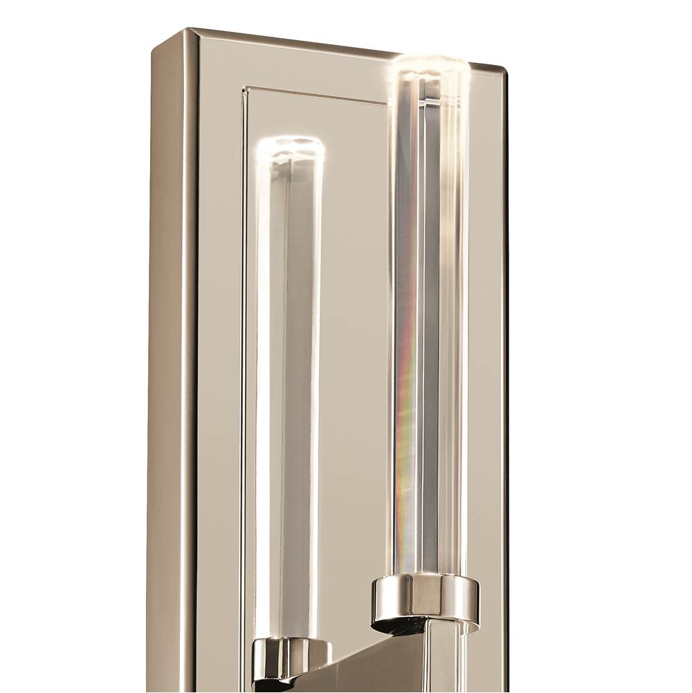 Kichler Lighting Sycara 19 Inch 2 Light Led Wall Sconce With Faceted Crystal In Polished Nickel