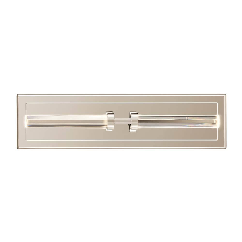 Kichler Lighting 52671PN Polished Nickel Sycara 19 Inch 2 Light Led Wall Sconce With Faceted Crystal In Polished Nickel Image 1
