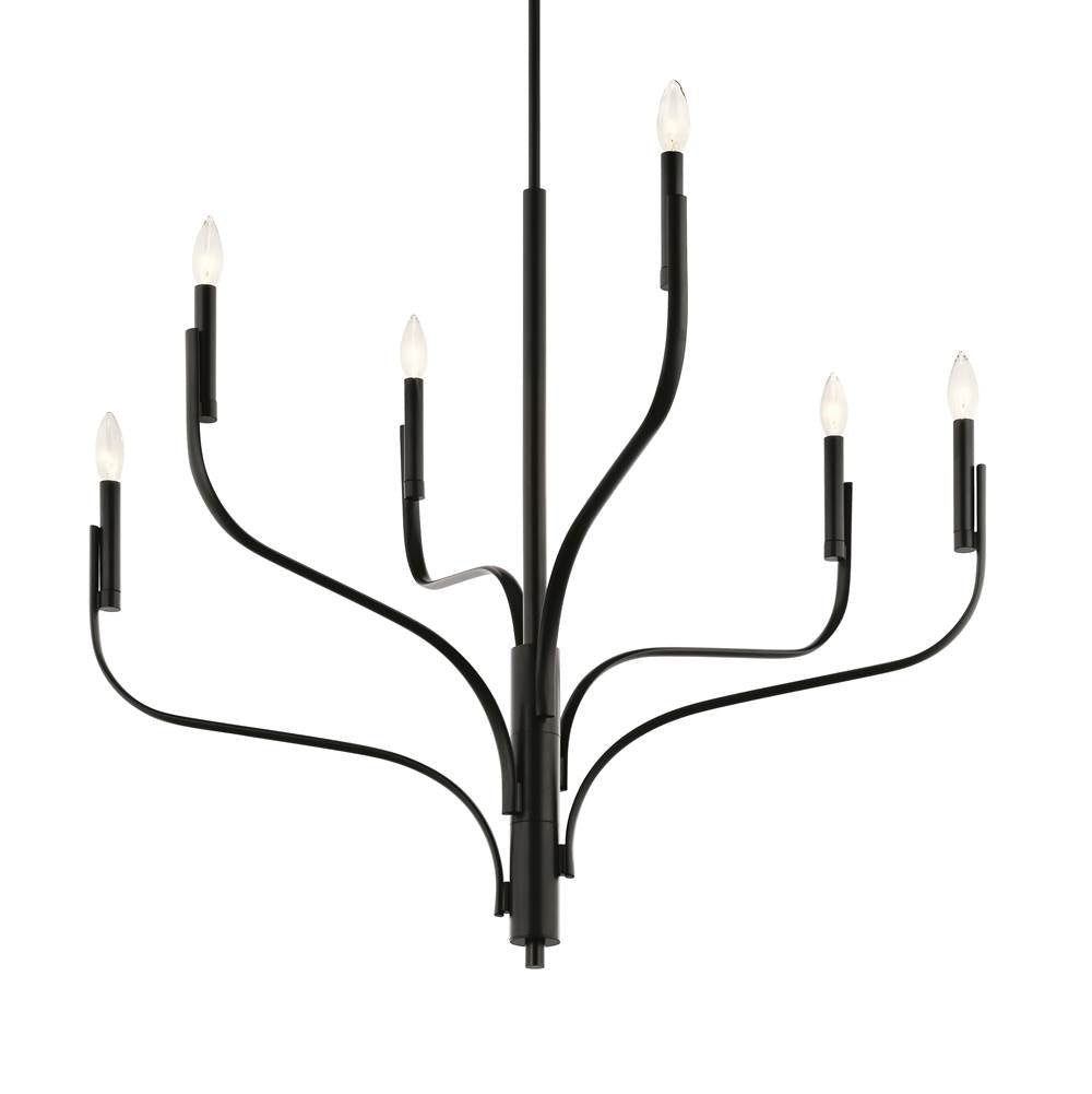 Kichler Lighting Livadia 36.25 Inch 6 Light Chandelier In Black
