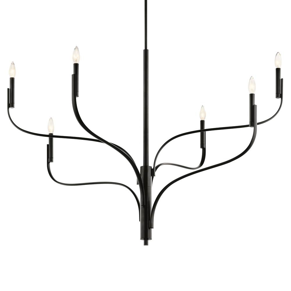 Kichler Lighting 52674BK Black Livadia 47.25 Inch 6 Light Chandelier In Black Image 1