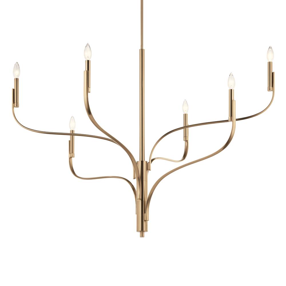 Kichler Lighting 52674CPZ Champagne Bronze Livadia 47.25 Inch 6 Light Chandelier In Champagne Bronze Image 1