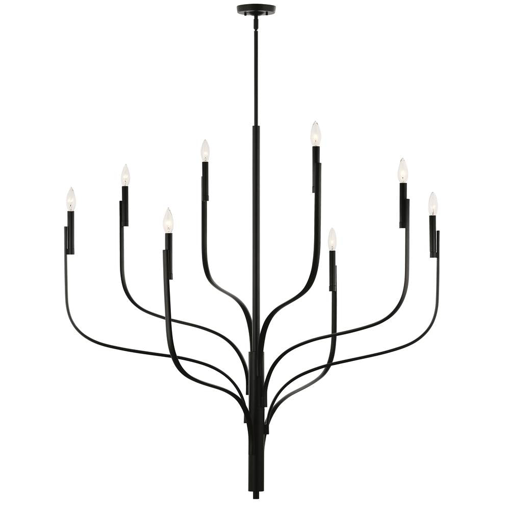 Kichler Lighting 52675BK Black Livadia 47.75 Inch 8 Light Chandelier In Black Image 1