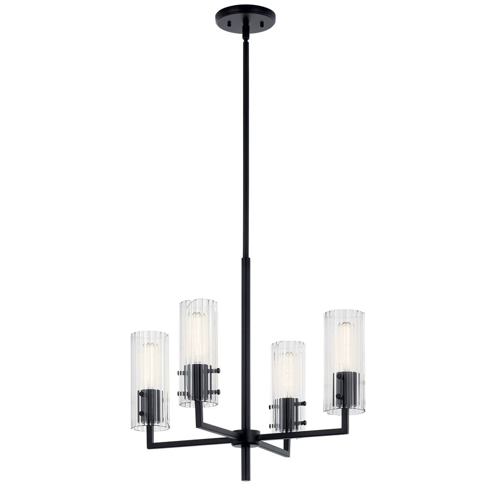 Kichler Lighting 52678BK Black Velestino 20.5'' 4-light Chandelier In Black Image 1
