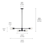 Kichler Lighting 52681BK Black Velestino 47.50'' 4-light Linear Chandelier In Black Image 2