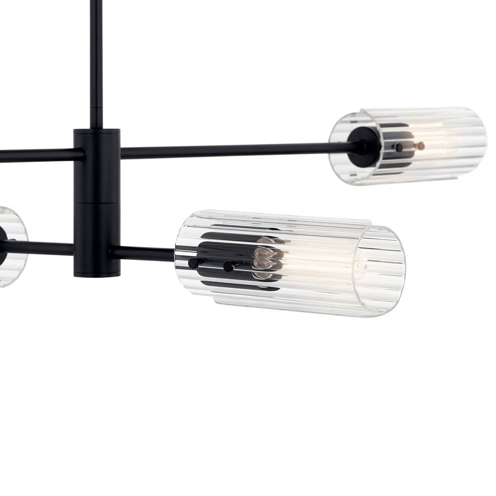 Kichler Lighting 52681BK Black Velestino 47.50'' 4-light Linear Chandelier In Black Image 4