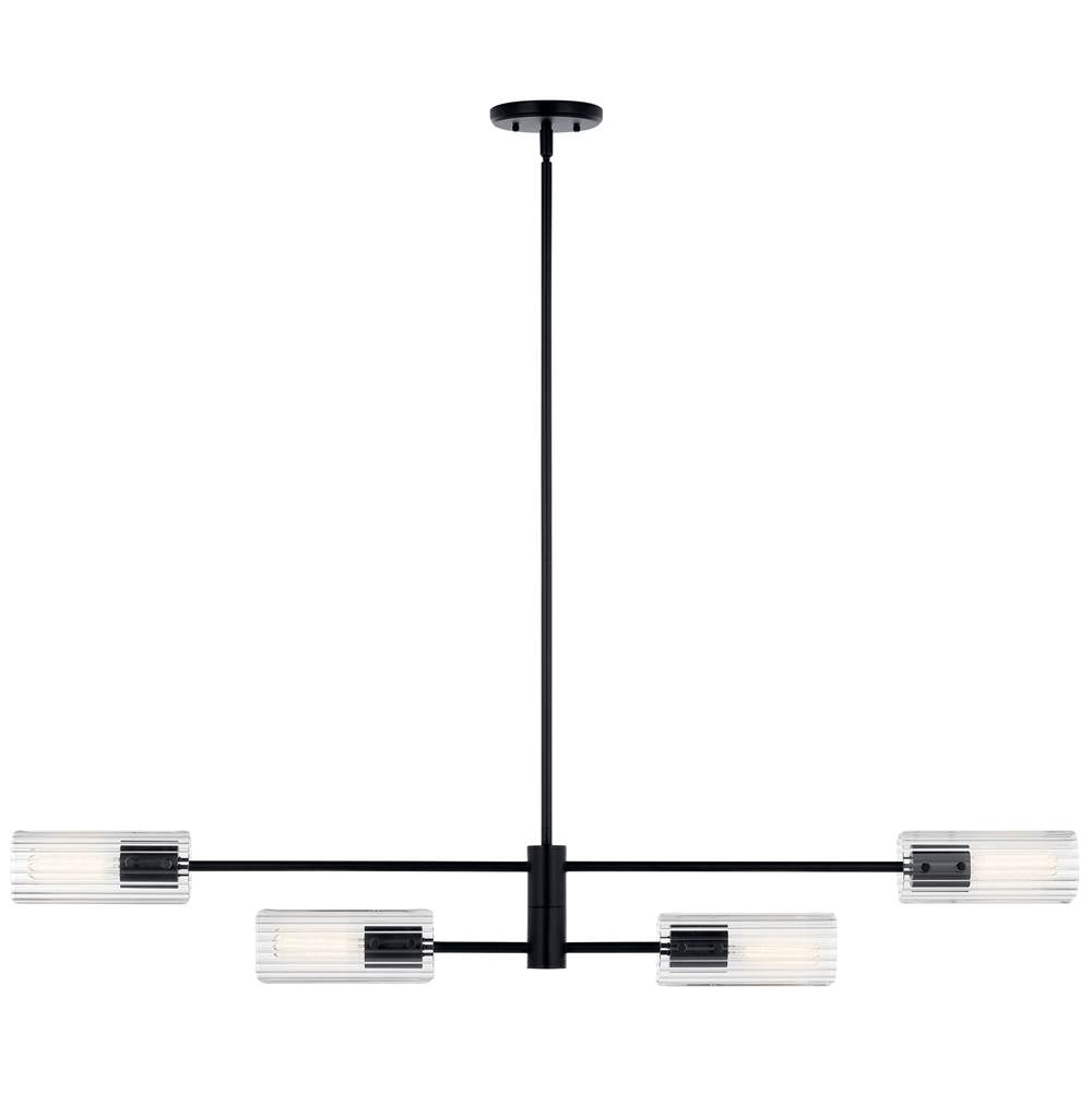 Kichler Lighting Velestino 47.50'' 4-light Linear Chandelier In Black