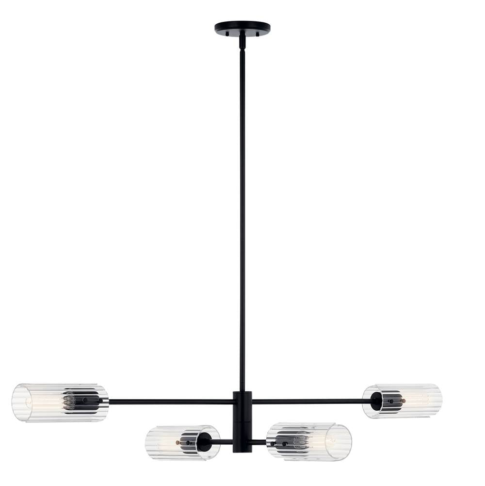 Kichler Lighting 52681BK Black Velestino 47.50'' 4-light Linear Chandelier In Black Image 5