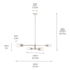 Kichler Lighting 52681PN Polished Nickel Velestino 47.50'' 4-light Linear Chandelier In Polished Nickel Image 2