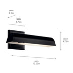 Kichler Lighting 52684BK Black Carston 12 Inch 1 Light Picture Light In Black Image 2
