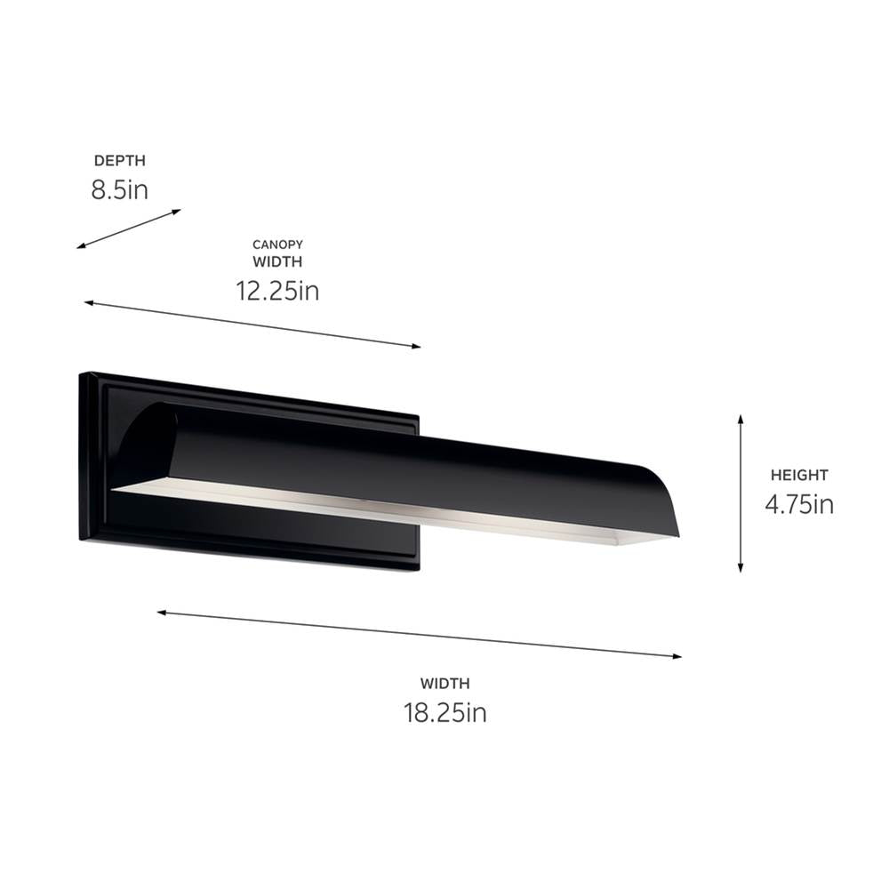 Kichler Lighting 52685BK Black Carston 18 Inch 2 Light Picture Light In Black Image 2