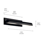 Kichler Lighting 52686BK Black Carston 24 Inch 2 Light Picture Light In Black With White Interior Image 2
