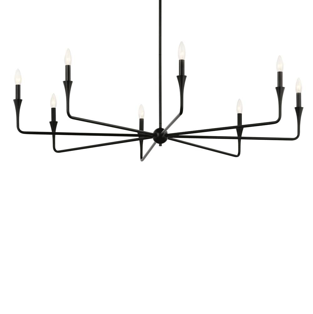 Kichler Lighting 52691BK Black Alvaro 50 Inch 8 Light Chandelier In Black Image 1
