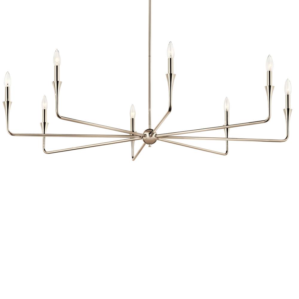 Kichler Lighting 52691PN Polished Nickel Alvaro 50 Inch 8 Light Chandelier In Polished Nickel Image 1