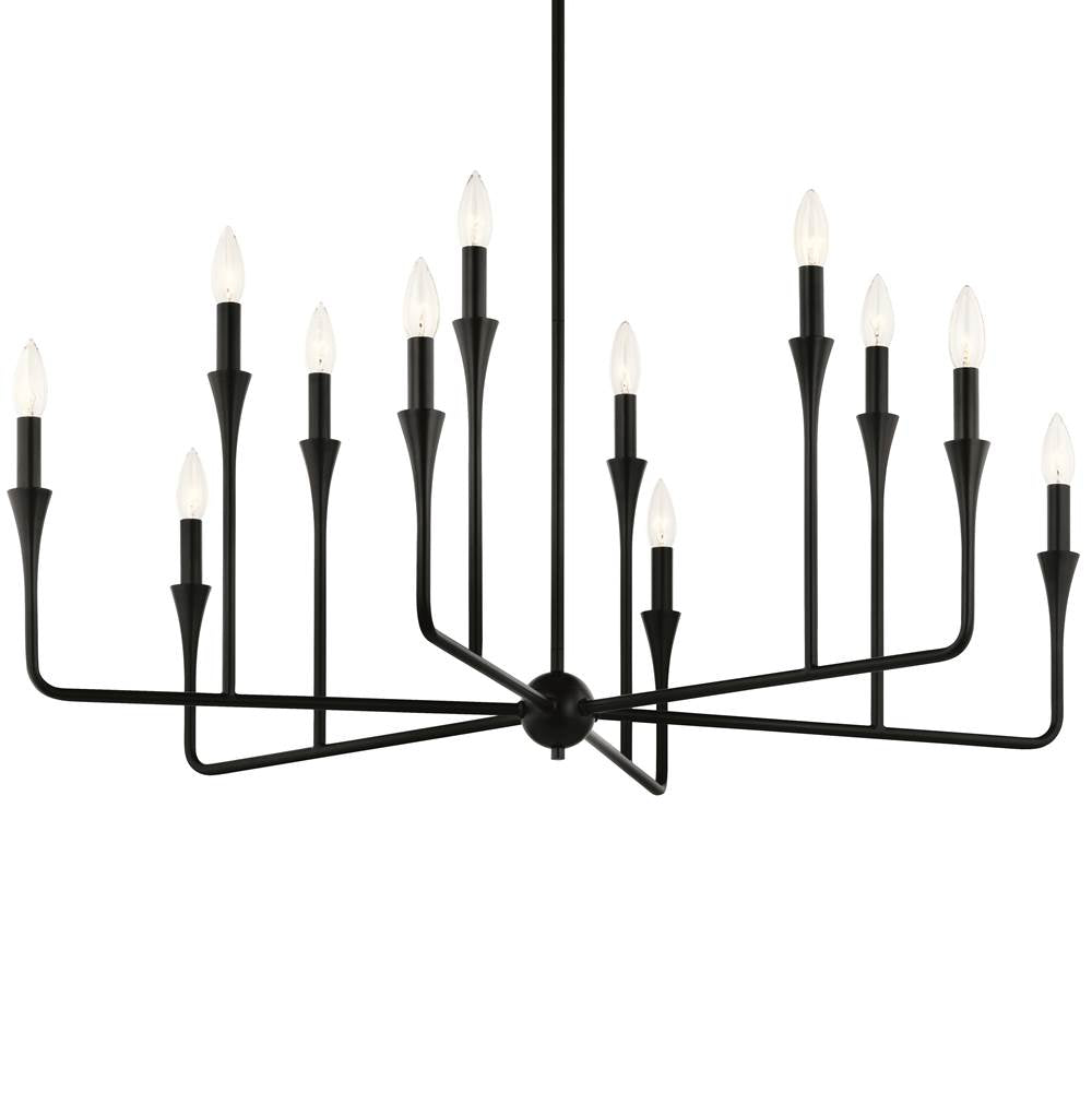 Kichler Lighting 52692BK Black Alvaro 39.75 Inch 12 Light Multi-tier Chandelier In Black Image 1