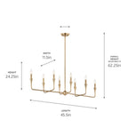 Kichler Lighting 52693CPZ Champagne Bronze Alvaro 45.5 Inch 8 Light Linear Chandelier In Champagne Bronze Image 2