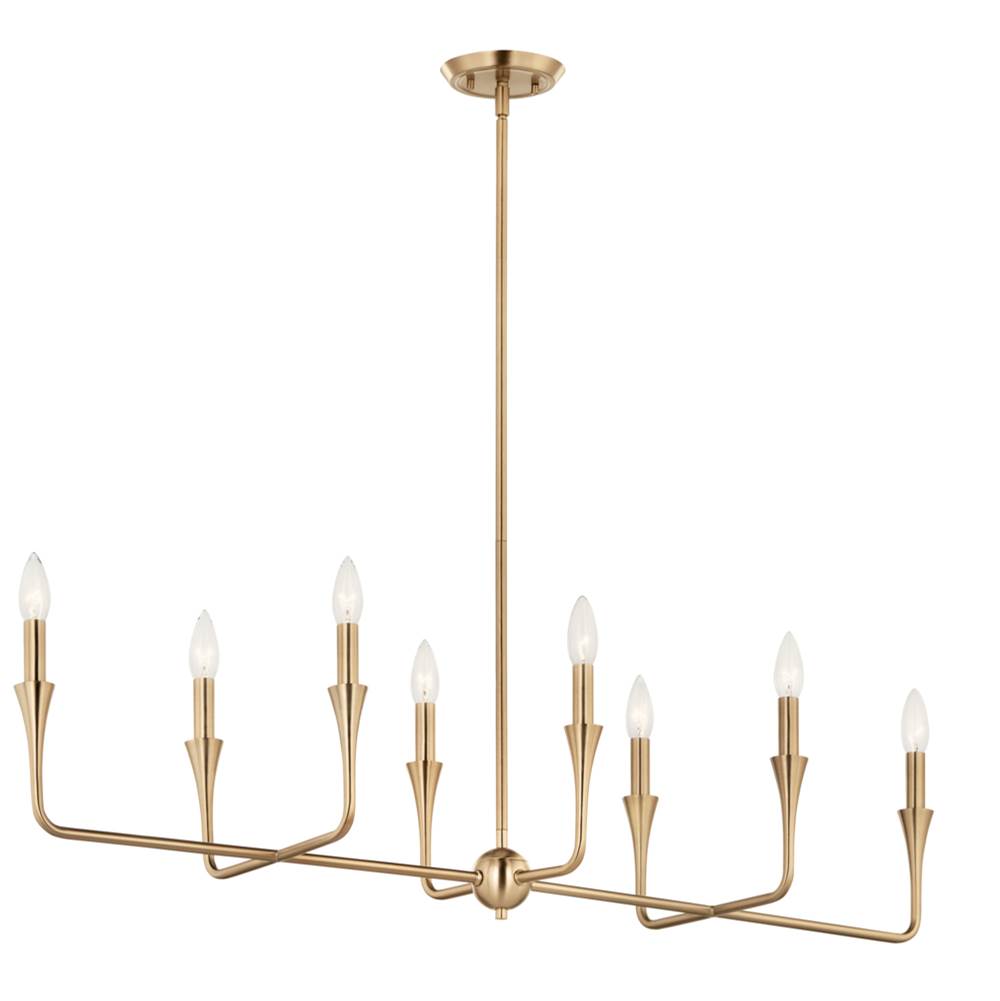 Kichler Lighting 52693CPZ Champagne Bronze Alvaro 45.5 Inch 8 Light Linear Chandelier In Champagne Bronze Image 1
