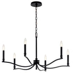 Kichler Lighting 52695BK Black Malene 32 Inch 6 Light Chandelier In Black Image 1