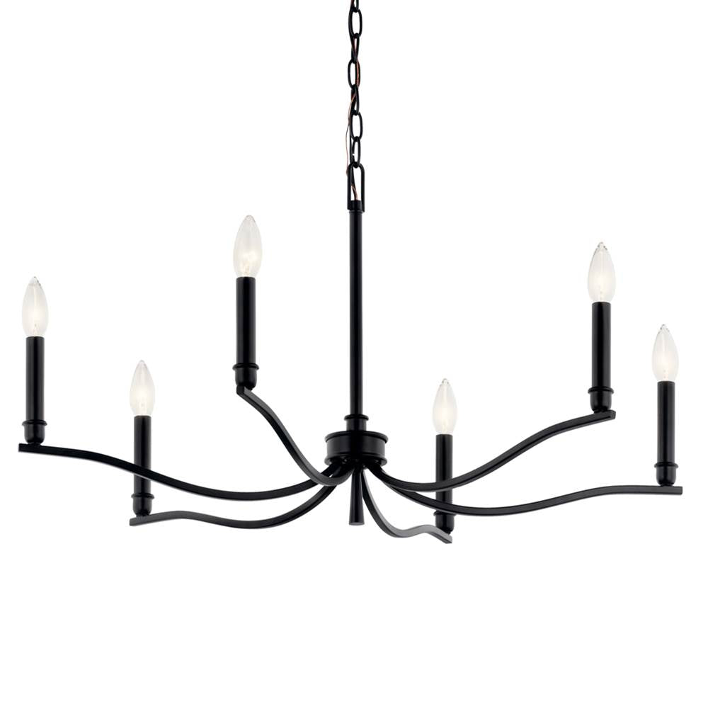 Kichler Lighting Malene 32 Inch 6 Light Chandelier In Black