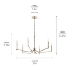 Kichler Lighting 52695PN Polished Nickel Malene 32 Inch 6 Light Chandelier In Polished Nickel Image 2