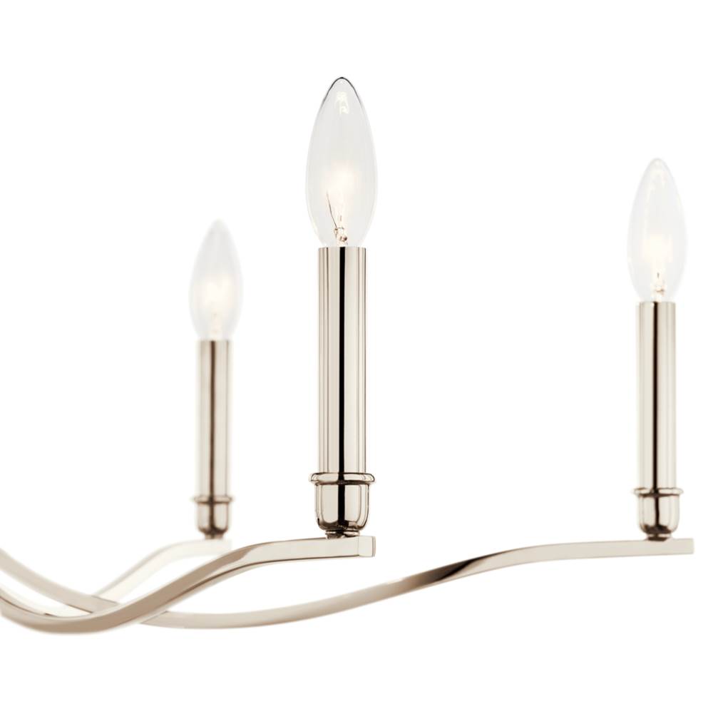 Kichler Lighting 52695PN Polished Nickel Malene 32 Inch 6 Light Chandelier In Polished Nickel Image 5