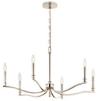 Kichler Lighting 52695PN Polished Nickel Malene 32 Inch 6 Light Chandelier In Polished Nickel Image 1