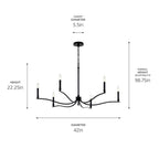 Kichler Lighting 52696BK Black Malene 42 Inch 6 Light Chandelier In Black Image 2