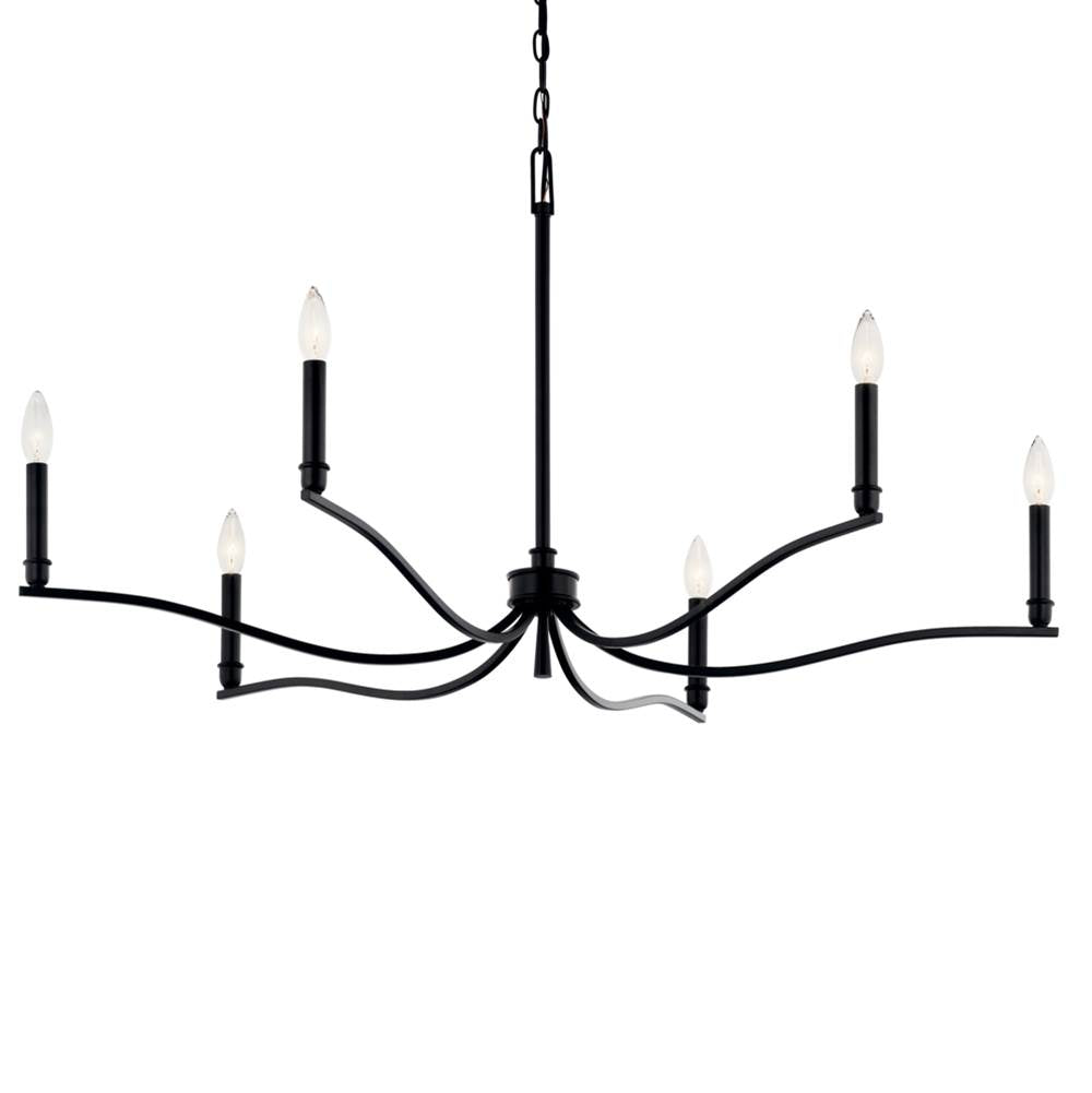 Kichler Lighting Malene 42 Inch 6 Light Chandelier In Black