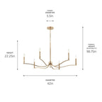 Kichler Lighting 52696CPZ Champagne Bronze Malene 42 Inch 6 Light Chandelier In Champagne Bronze Image 2
