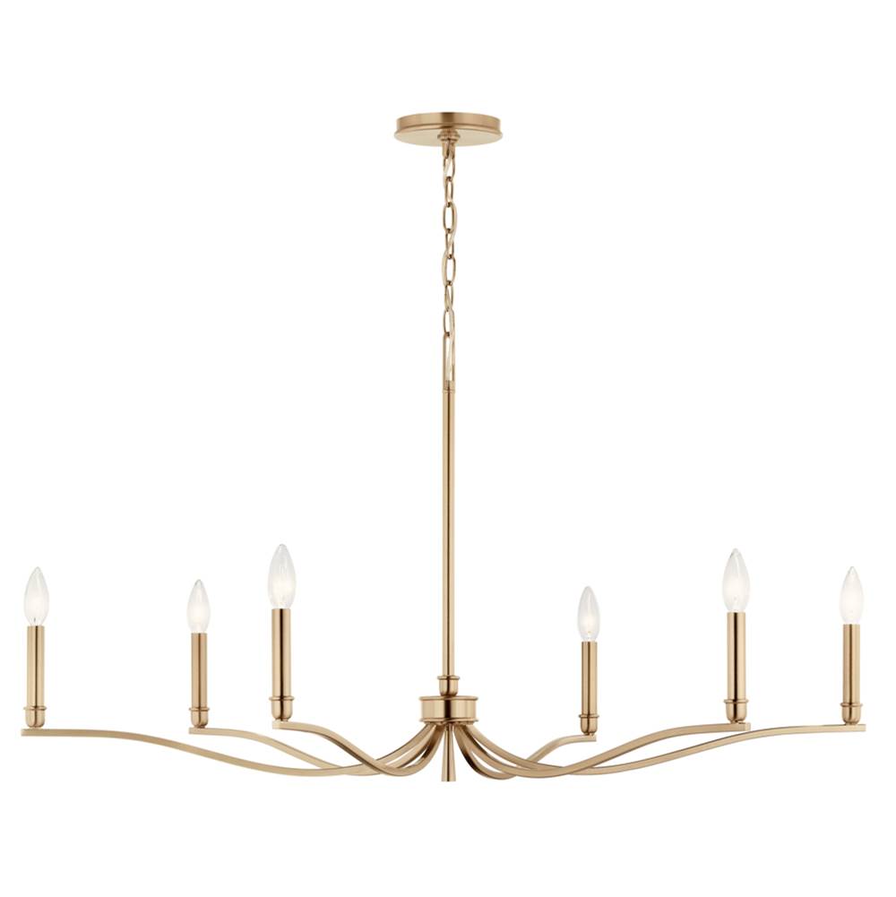 Kichler Lighting 52696CPZ Champagne Bronze Malene 42 Inch 6 Light Chandelier In Champagne Bronze Image 4