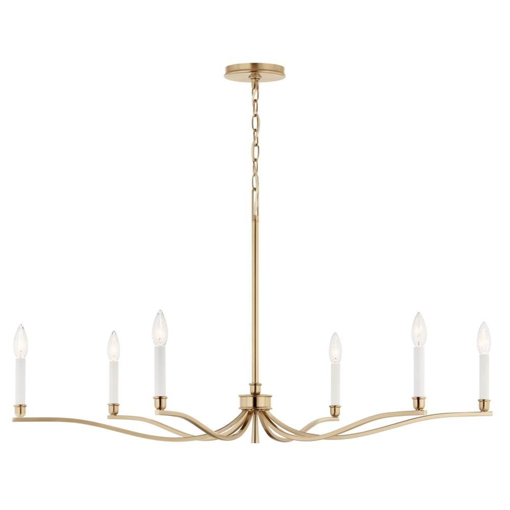 Kichler Lighting 52696CPZ Champagne Bronze Malene 42 Inch 6 Light Chandelier In Champagne Bronze Image 3