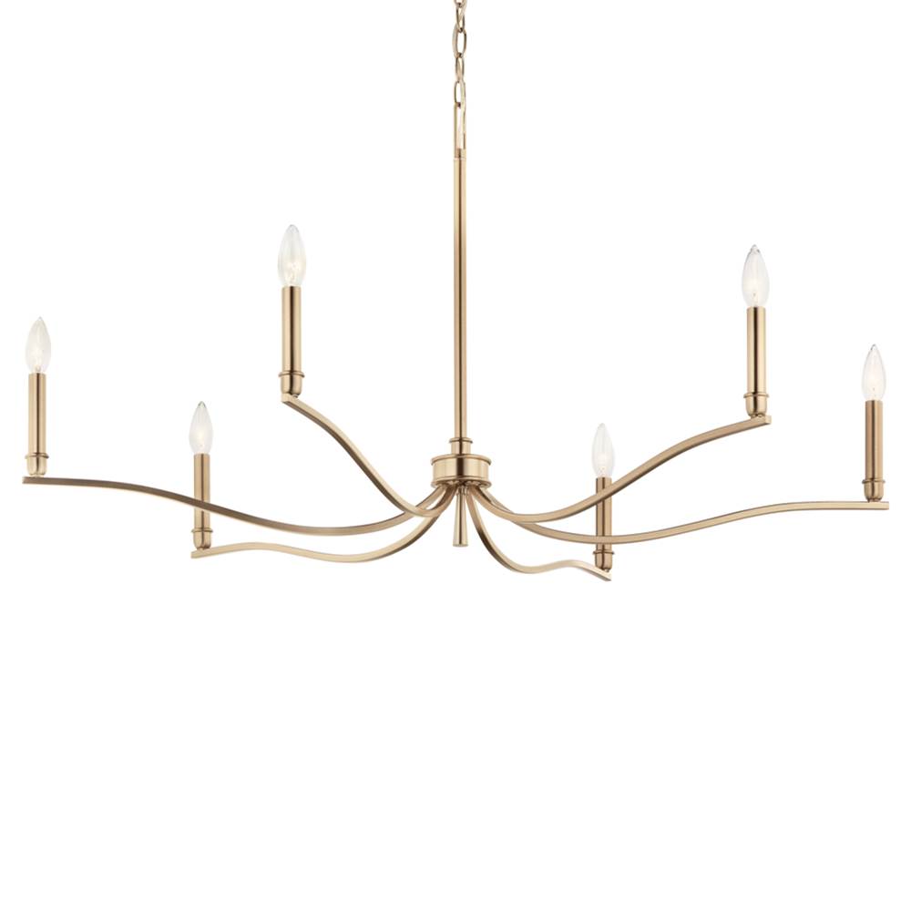 Kichler Lighting Malene 42 Inch 6 Light Chandelier In Champagne Bronze