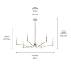 Kichler Lighting 52696PN Polished Nickel Malene 42 Inch 6 Light Chandelier In Polished Nickel Image 2