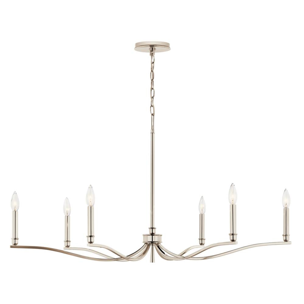 Kichler Lighting 52696PN Polished Nickel Malene 42 Inch 6 Light Chandelier In Polished Nickel Image 4