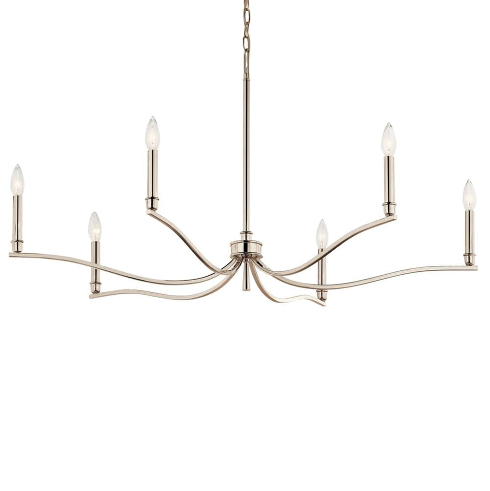 Kichler Lighting Malene 42 Inch 6 Light Chandelier In Polished Nickel