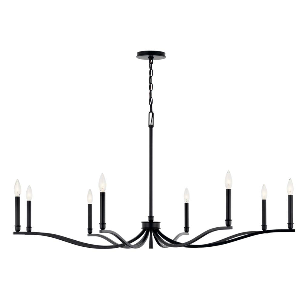 Kichler Lighting 52697BK Black Malene 52 Inch 8 Light Chandelier In Black Image 4