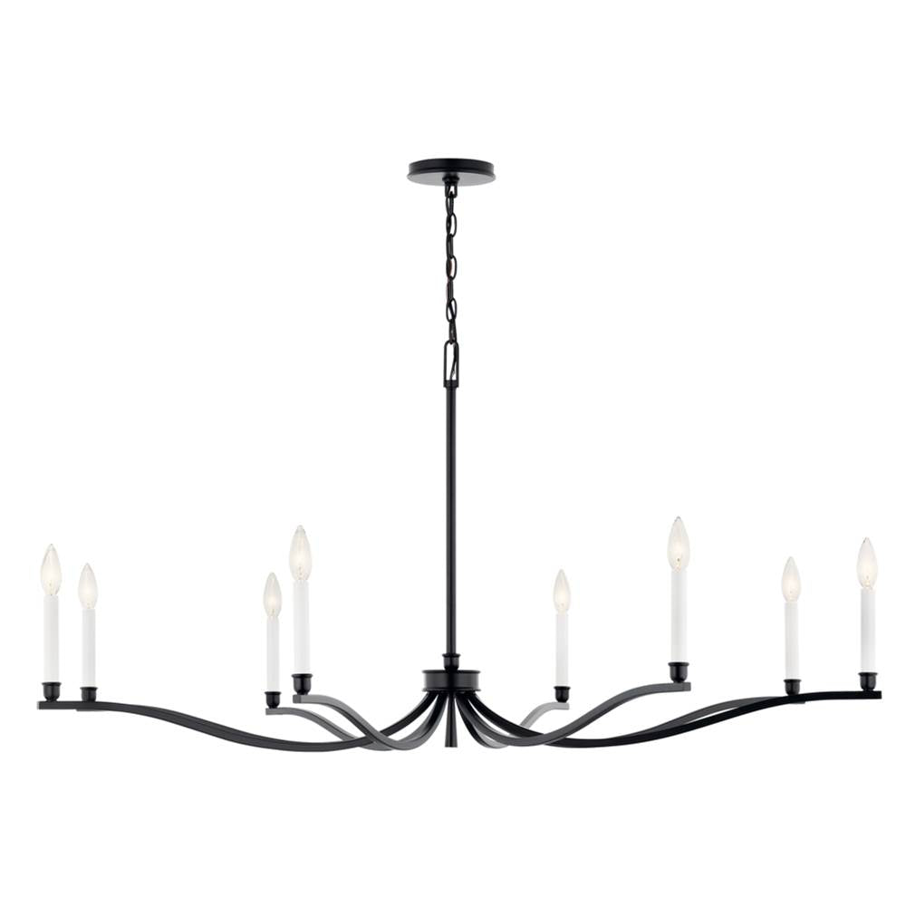 Kichler Lighting 52697BK Black Malene 52 Inch 8 Light Chandelier In Black Image 3