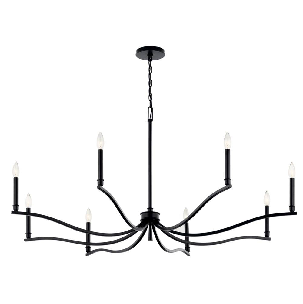 Kichler Lighting 52697BK Black Malene 52 Inch 8 Light Chandelier In Black Image 1