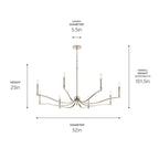 Kichler Lighting 52697PN Polished Nickel Malene 52 Inch 8 Light Chandelier In Polished Nickel Image 2