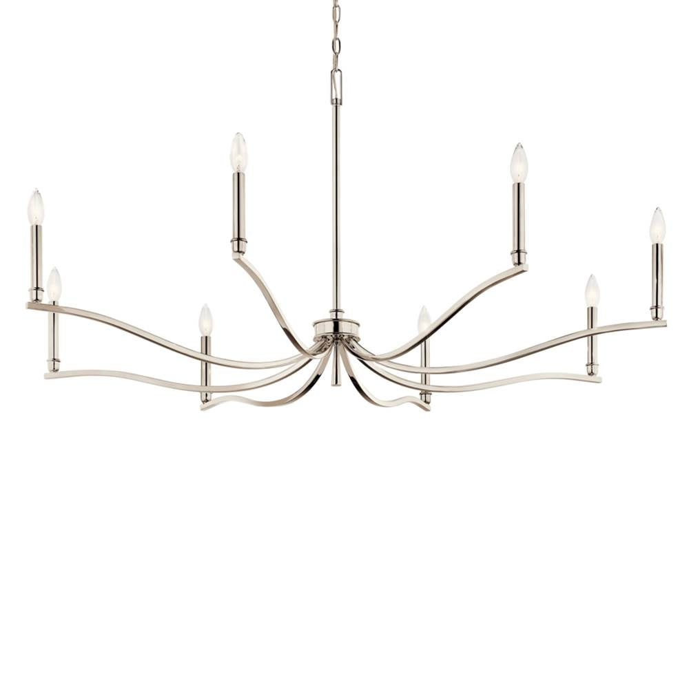 Kichler Lighting Malene 52 Inch 8 Light Chandelier In Polished Nickel