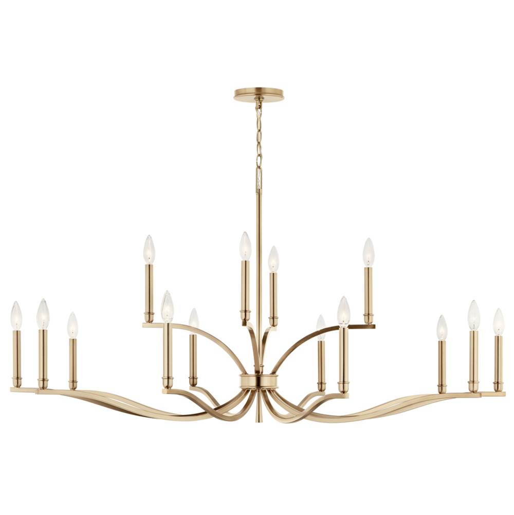 Kichler Lighting 52698CPZ Champagne Bronze Malene 52.75 Inch 14 Light 2-tier Chandelier In Champagne Bronze Image 4