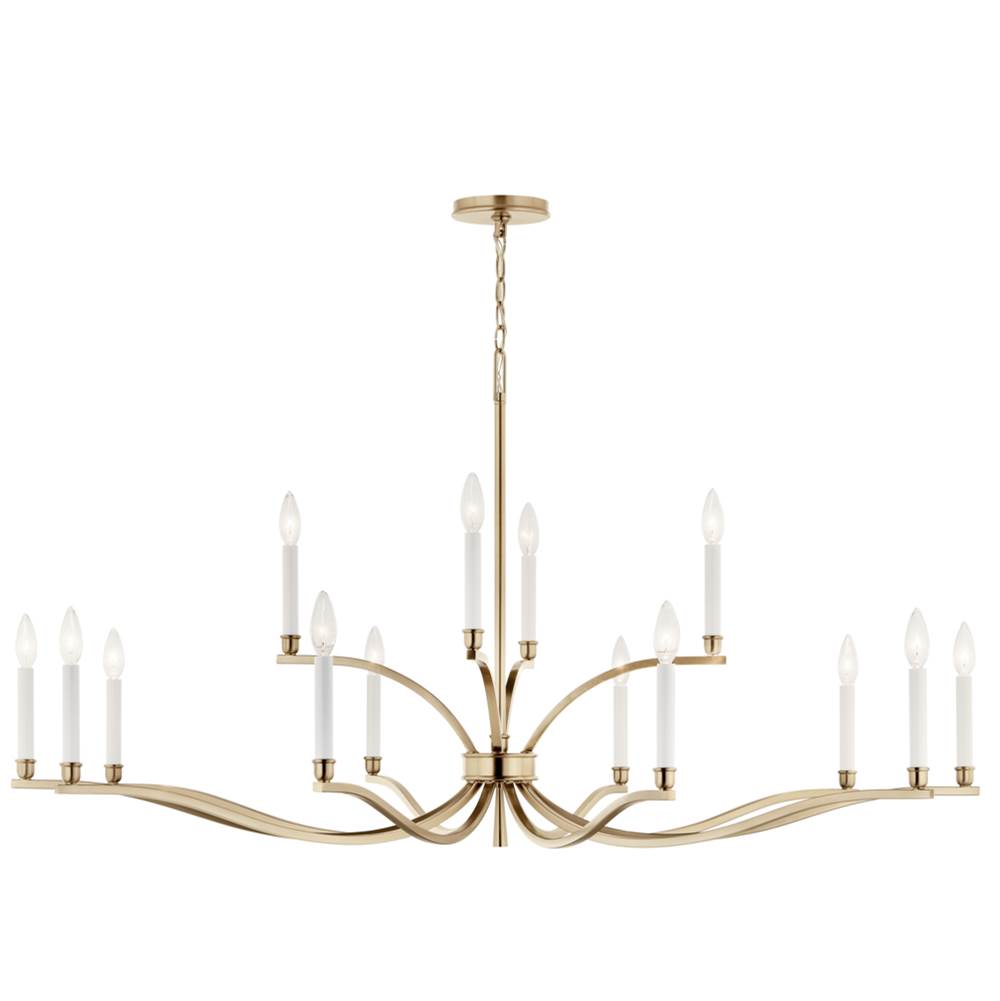 Kichler Lighting 52698CPZ Champagne Bronze Malene 52.75 Inch 14 Light 2-tier Chandelier In Champagne Bronze Image 3