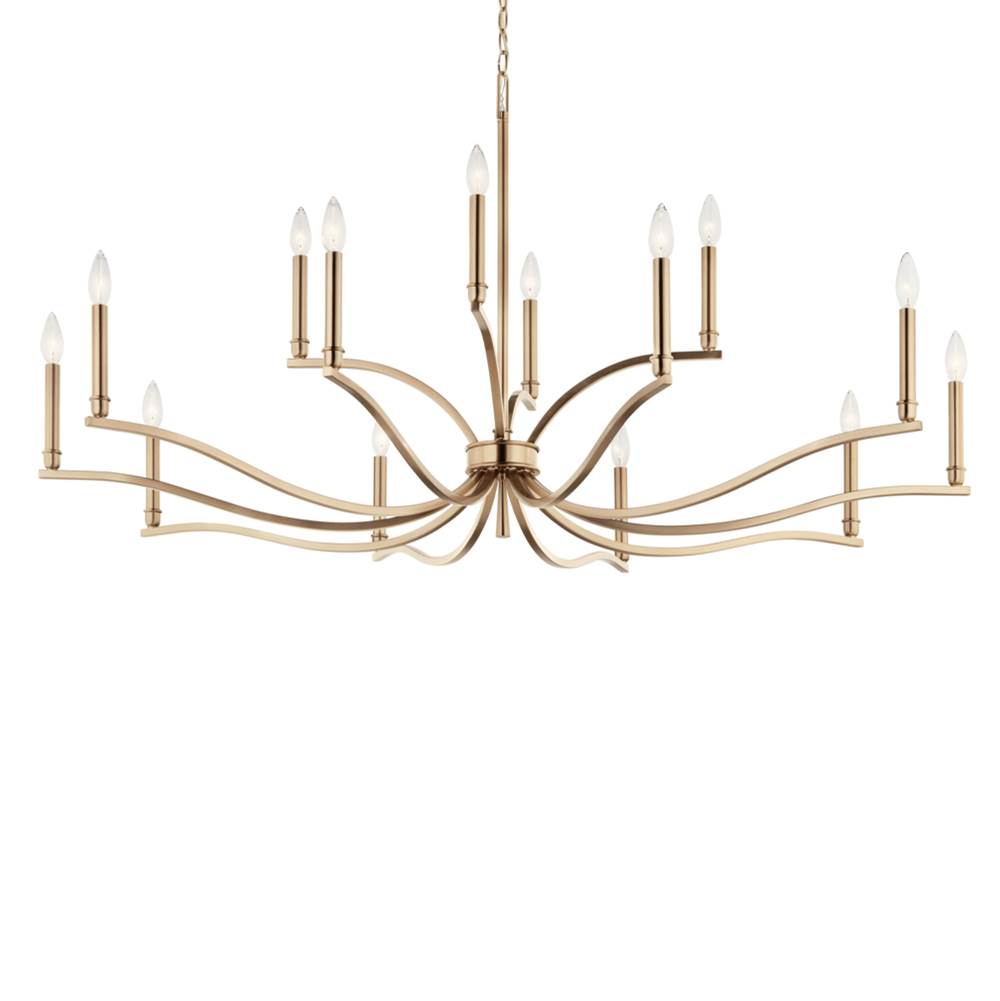 Kichler Lighting Malene 52.75 Inch 14 Light 2-tier Chandelier In Champagne Bronze