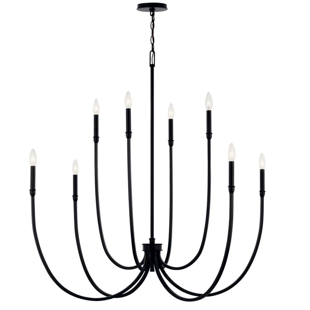 Kichler Lighting 52699BK Black Malene 45.25 Inch 8 Light Foyer Chandelier In Black Image 4