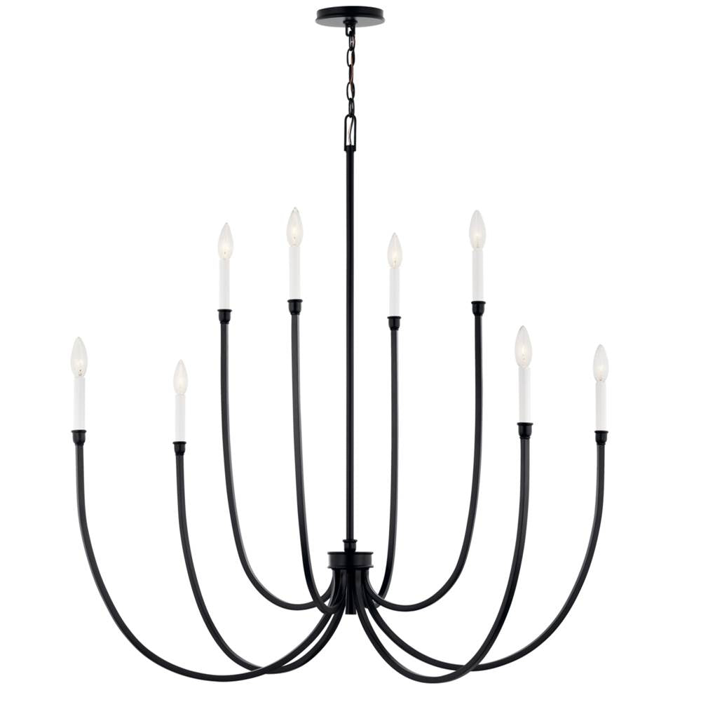 Kichler Lighting 52699BK Black Malene 45.25 Inch 8 Light Foyer Chandelier In Black Image 3