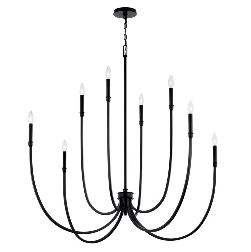 Kichler Lighting 52699BK Black Malene 45.25 Inch 8 Light Foyer Chandelier In Black Image 1