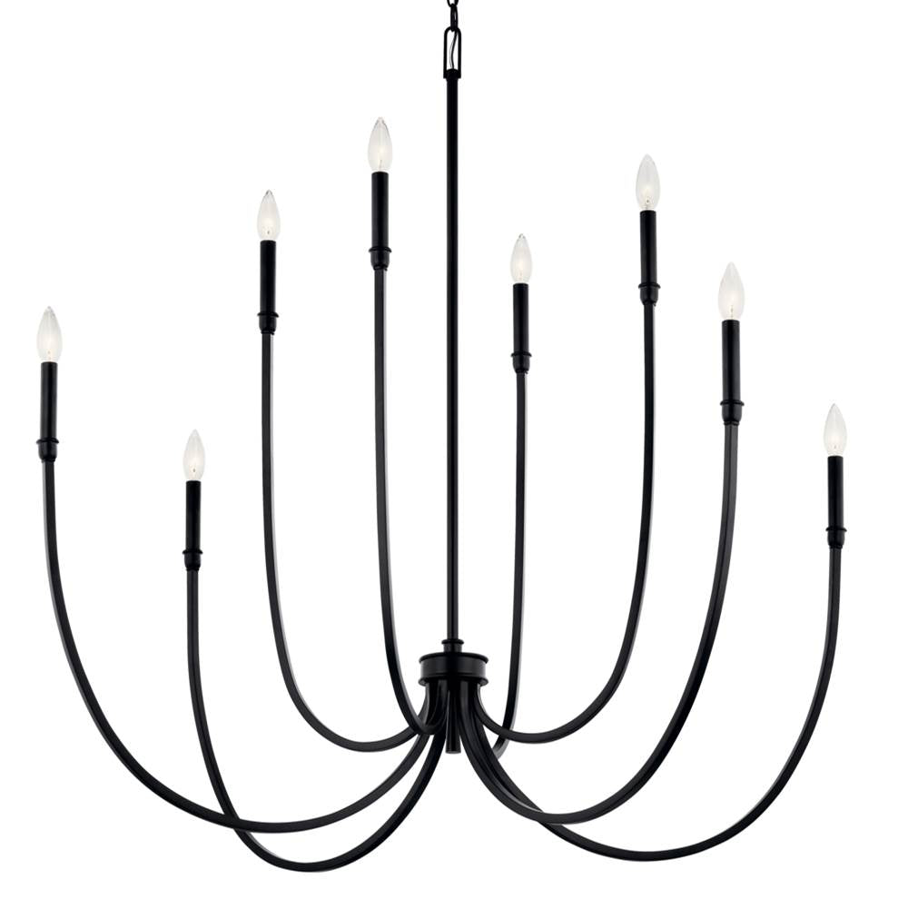 Kichler Lighting Malene 45.25 Inch 8 Light Foyer Chandelier In Black