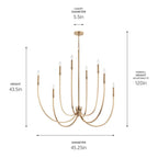 Kichler Lighting 52699CPZ Champagne Bronze Malene 45.25 Inch 8 Light Foyer Chandelier In Champagne Bronze Image 2