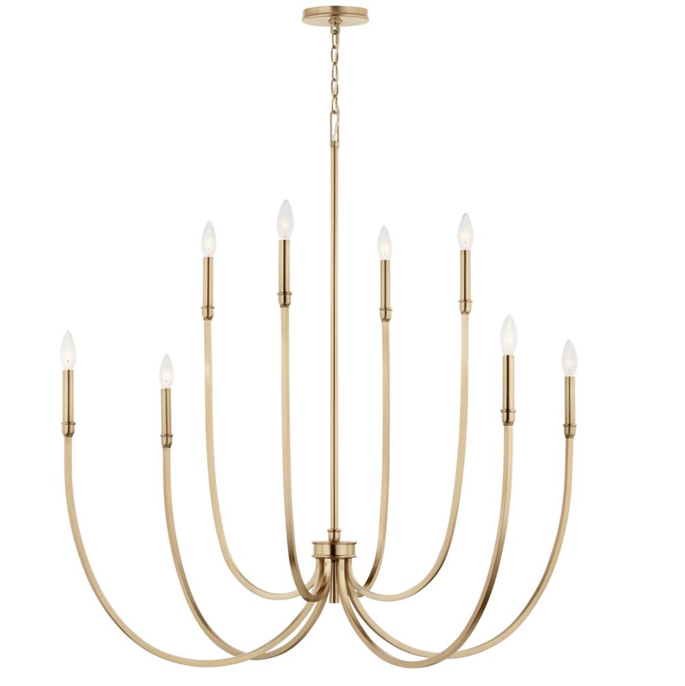 Kichler Lighting 52699CPZ Champagne Bronze Malene 45.25 Inch 8 Light Foyer Chandelier In Champagne Bronze Image 4