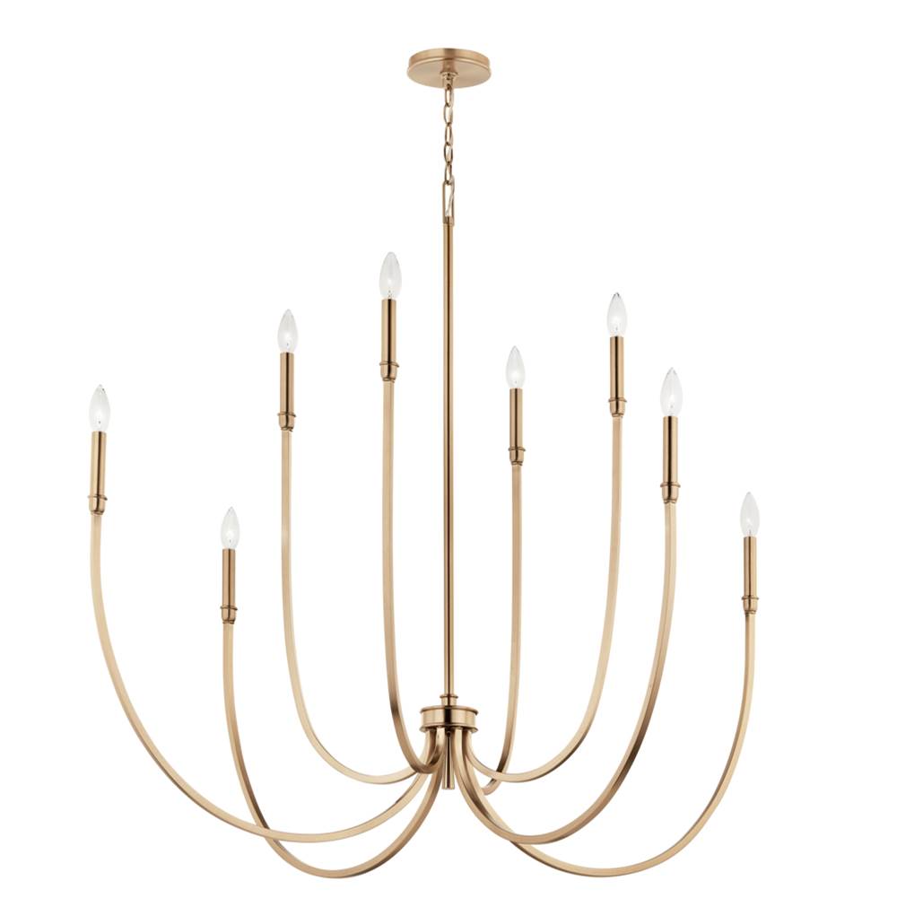 Kichler Lighting 52699CPZ Champagne Bronze Malene 45.25 Inch 8 Light Foyer Chandelier In Champagne Bronze Image 1