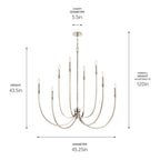 Kichler Lighting 52699PN Polished Nickel Malene 45.25 Inch 8 Light Foyer Chandelier In Polished Nickel Image 2